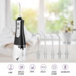 Irigator dentar cu presiune HailiCare - 5 capete - Negru