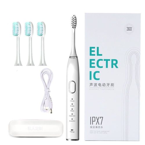 EL-ECTR-IC IPX7 Elektromos fogkefe - 3 db cserélhető fejjel - Fehér - tokkal