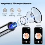 Vezeték Nélküli Fültisztító HD Kamerával  7 db fém fülkanállal és  porvédővel – Fekete