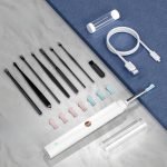 Bezdrátový čistič uší s HD kamerou, 7 kovovými lžičkami a ochranným krytem - Bílá