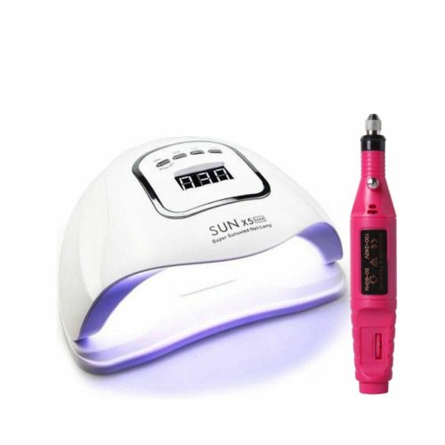 Sun X5 MAX UV/LED műkörmös lámpa mini csiszológéppel - Bordó