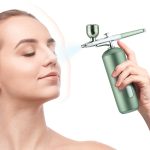 Prenosná ručná striekacia pištoľ AirBrush Cosmetic s 0,3 mm nano tryskou - zelená