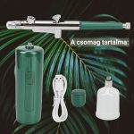 Prenosná ručná striekacia pištoľ AirBrush Cosmetic s 0,3 mm nano tryskou - zelená