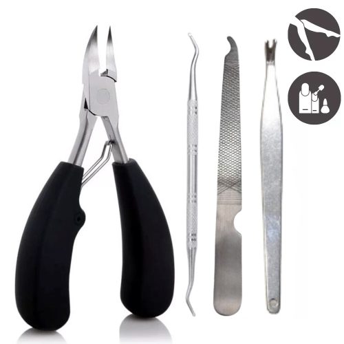 Professzionális Manikűr/Pedikűr Körömvágó- és Bőrvágó, manikűr szettel - 4 darabos