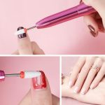 Hordozható prémium körömcsiszológép csiszolófejekkel - Metál pink - Black Friday