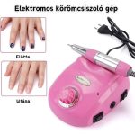 Elektrický pilník na nehty s nastavitelnou rychlostí, nožním pedálem, brusnými hlavicemi - DM-208 - růžový