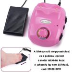 Elektrický pilník na nehty s nastavitelnou rychlostí, nožním pedálem, brusnými hlavicemi - DM-208 - růžový