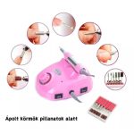 Elektrický pilník na nehty s nastavitelnou rychlostí, nožním pedálem, brusnými hlavicemi - DM-208 - růžový