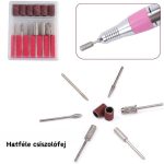 Elektrický pilník na nehty s nastavitelnou rychlostí, nožním pedálem, brusnými hlavicemi - DM-208 - růžový