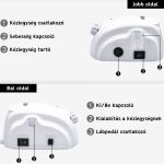 Elektrická bruska na nehty s ruční jednotkou, držákem, nožním pedálem, brusnými hlavami - DM-212 - Bílá