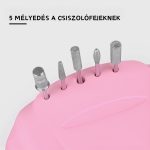 Elektrická bruska na nehty, ruční jednotka s držákem, nožním pedálem, brusnými hlavami - DM-212 - růžová