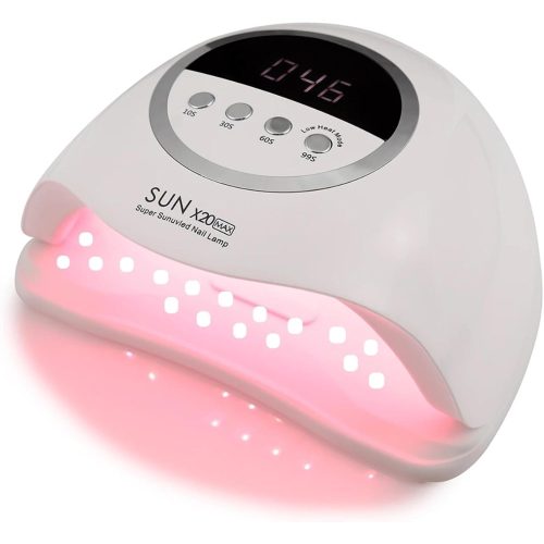 Lampă UV/LED pentru unghii SUN X20 MAX cu senzor infraroșu, afișaj, putere mare - Albă