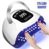 Lampă de unghii SUN X19 MAX UV/LED cu temporizator, ecran tactil LCD, senzor inteligent - Albă