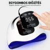 Lampă de unghii SUN X19 MAX UV/LED cu temporizator, ecran tactil LCD, senzor inteligent - Albă