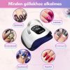 Lampă de unghii SUN X19 MAX UV/LED cu temporizator, ecran tactil LCD, senzor inteligent - Albă