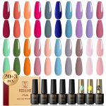 Set Mini Oje Semipermanente Rosalind cu Bază Top Lucios și Mat – 23 piese RATC23-019