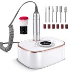 Profesionální bruska na nehty s výkonem 35 000 ot./min a LCD displejem, bílá