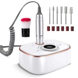   Profesionální bruska na nehty s výkonem 35 000 ot./min a LCD displejem, bílá