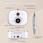 Profesionální bruska na nehty s výkonem 35 000 ot./min a LCD displejem, bílá