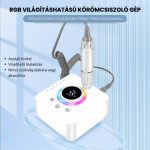Pile electrică profesională portabilă pentru unghii, cu performanță de 45000 RPM și afișaj LCD, alb