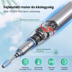 Pile electrică profesională portabilă pentru unghii, cu performanță de 45000 RPM și afișaj LCD, alb