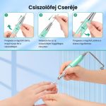 Pile electrică profesională portabilă pentru unghii, cu performanță de 45000 RPM și afișaj LCD, alb