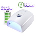 Lampă UV/LED pentru unghii artificiale S10 cu baterie încorporată, cronometru, afișaj LCD, bază detașabilă 66 W - albă
