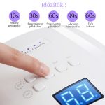 Lampă UV/LED pentru unghii artificiale S10 cu baterie încorporată, cronometru, afișaj LCD, bază detașabilă 66 W - albă