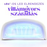 Lampă UV/LED pentru unghii artificiale S10 cu baterie încorporată, cronometru, afișaj LCD, bază detașabilă 66 W - albă