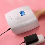 Lampă UV/LED pentru unghii artificiale S10 cu baterie încorporată, cronometru, afișaj LCD, bază detașabilă 66 W - albă