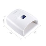 Lampă UV/LED pentru unghii artificiale S10 cu baterie încorporată, cronometru, afișaj LCD, bază detașabilă 66 W - albă