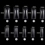 Set vârfuri de unghii în 10 mărimi, 500 buc - Transparent, mare