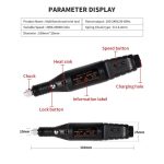 Elektromos mini körömcsiszoló gép - Fekete - Black Friday