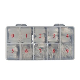   Set vârfuri de unghii artificiale în 10 mărimi, 500 buc - Transparente, mici