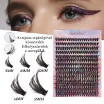 Set de gene false Tincses 2 în 1 cu lipici și fixator, îndepărtator de lipici, pensetă - 40D - 280 buc Q002