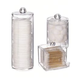  Set transparent pentru depozitarea cosmeticelor cu capace - 3 piese
