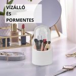 Otočný, priehľadný držiak na štetce, organizér na make-up, vodeodolný a prachotesný dizajn - ružový
