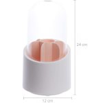 Otočný, priehľadný držiak na štetce, organizér na make-up, vodeodolný a prachotesný dizajn - ružový