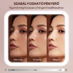 Kosmetička s odnímatelným zrcátkem s LED osvětlením, houbičkovými dělicími přepážkami, dvojitým zipem - černá