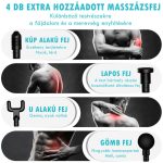 Mini masážní pistole se 4 hlavicemi - KH-515 - stříbrná