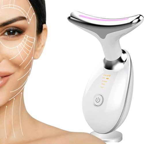 Intenzívna elektrická svetelná terapia - masážny prístroj na vrásky a spevnenie pokožky - ES-1081 - biely
