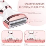 Set de aparat de ras electric cu capete interschimbabile, pentru utilizare uscata si umeda, pentru toate tipurile de piele - Alb-Roz