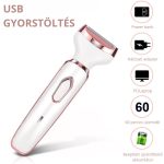 Set de aparat de ras electric cu capete interschimbabile, pentru utilizare uscata si umeda, pentru toate tipurile de piele - Alb-Roz