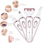 Set de aparat de ras electric cu capete interschimbabile, pentru utilizare uscata si umeda, pentru toate tipurile de piele - Alb-Roz