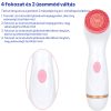 Szilikon Arctisztító Kefe 3 Cserélhető, Forgó Fejjel, 4 Fokozattal és 2 Üzemmóddal - Rózsaszín