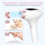 Professzionális IPL Villanófényes Készülék Otthoni Használatra, 9 fokozattal, 3 móddal, Jéghűtéses Funkcióval, Fehér