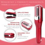 Akumulátorový zastřihovač konečků vlasů - červený
