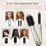 Sada na úpravu vlasů 6 v 1 s horkovzdušnou hlavicí a rukavicemi pro rovné a vlnité vlasy - stříbrná - WT-632