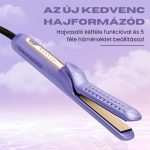 Žehlička na vlasy a kulma 2 v 1 s více nastaveními teploty, pro krátké i dlouhé vlasy - fialová - WT-077-2