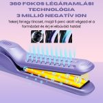 Žehlička na vlasy a kulma 2 v 1 s více nastaveními teploty, pro krátké i dlouhé vlasy - fialová - WT-077-2